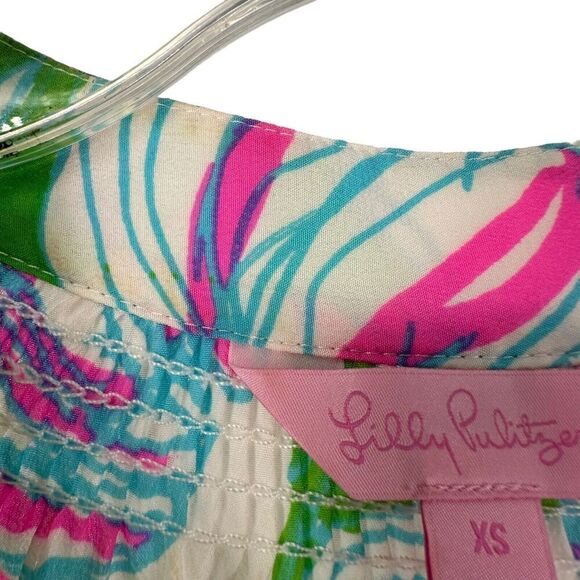 Lilly Pulitzer Silk Top Houston Ring The Bellboy Size XS Tulip Preppy Sleeveless - Picture 4 of 11